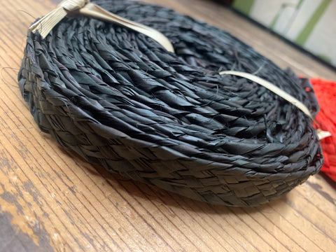 Woven Raffia - Black 1/2” Wide