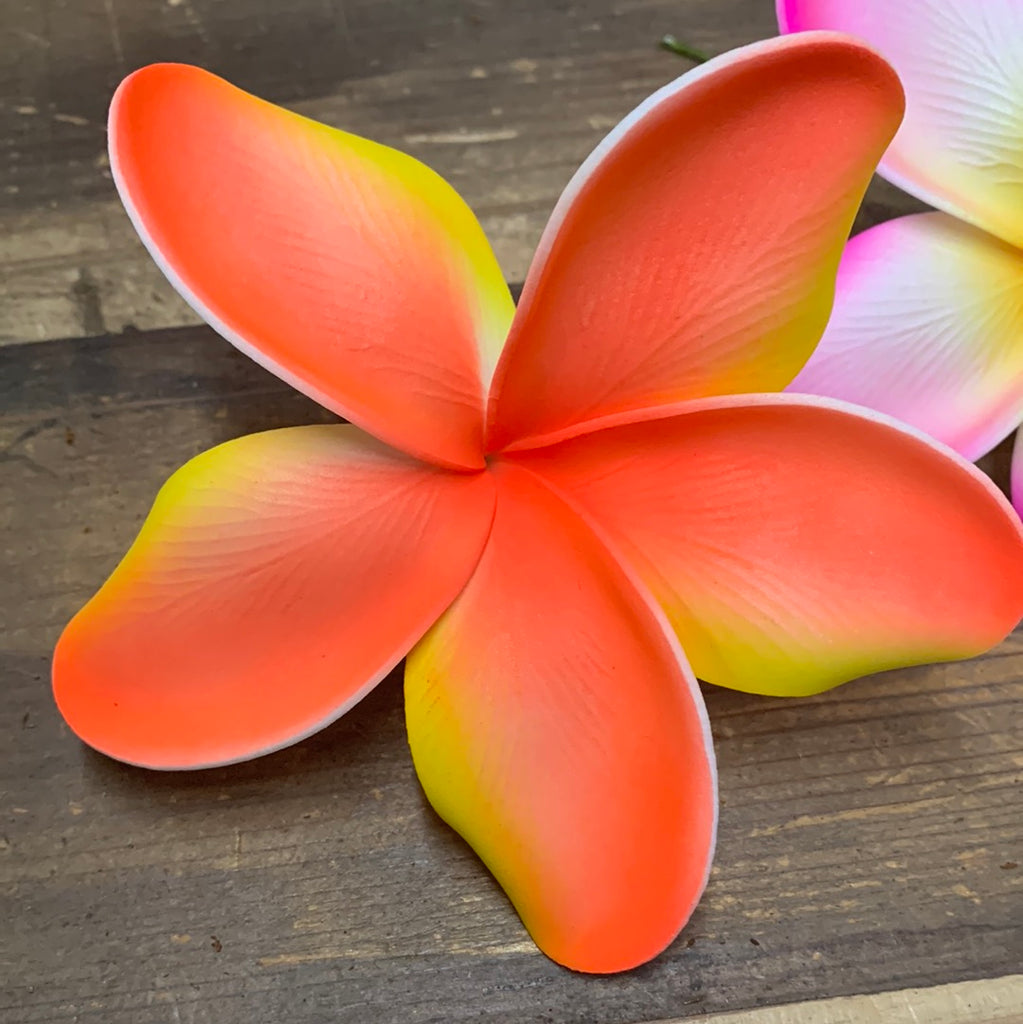 Big Foam Plumeria Hair Pick- Hot Orange – California Hula Center