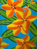 Hand Painted Orange/Yellow Plumeria Premium Rayon Pareu