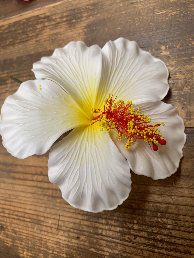 Foam Hibiscus 4.5” Hair Pick- White – California Hula Center