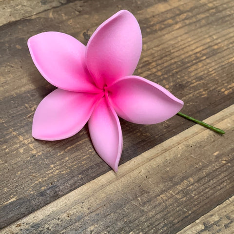Foam Plumeria Hair Pick- Pink