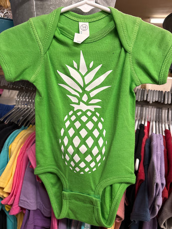 Baby Onesie- Big Pineapple- Kelly Green