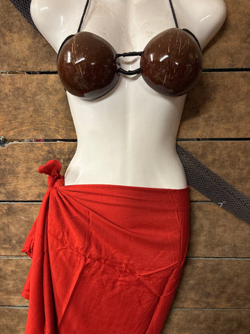 Pareu- No Fringe Rayon - Ketchup Red