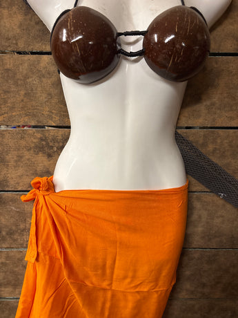 Pareu- No Fringe Rayon - Orange