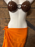 Pareu- No Fringe Rayon - Orange