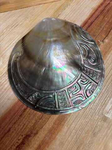 Made in Tahiti Mother of Pearl Carved Shell