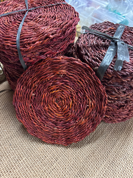 CLEARANCE- Woven Seagrass Coasters 5”