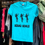 CLEARANCE- Ladies Fitted Tee- "Squad Goals"- Teal