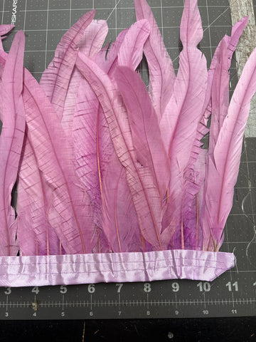 Rooster Tail Feathers 10-12” Spaced Apart - Lilac