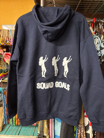 CLEARANCE- Zipper Hoodie- "Squad Goals"- Navy Blue
