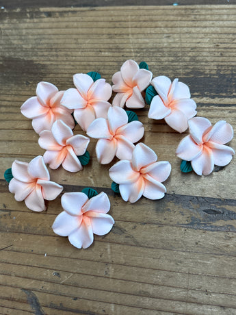 Foam PLUMERIA Side-drilled beads (10)