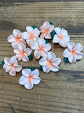 Foam PLUMERIA Side-drilled beads (10)