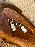Cory Mother of Pearl Huggie Hoop Earrings (Sunny’s Beach Treasures)