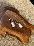 Cory Mother of Pearl Huggie Hoop Earrings (Sunny’s Beach Treasures)