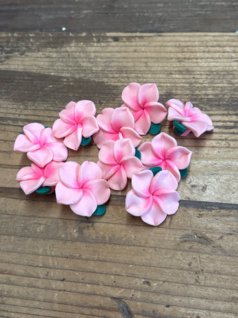 Foam PLUMERIA Side-drilled beads (10)