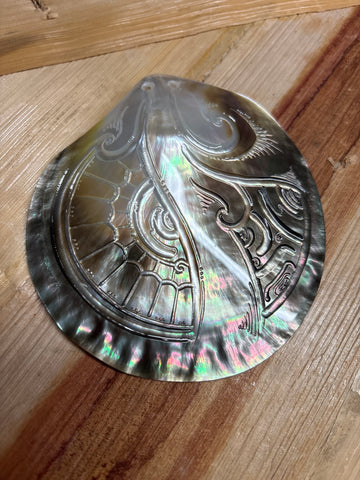 Made in Tahiti Mother of Pearl Carved Shell