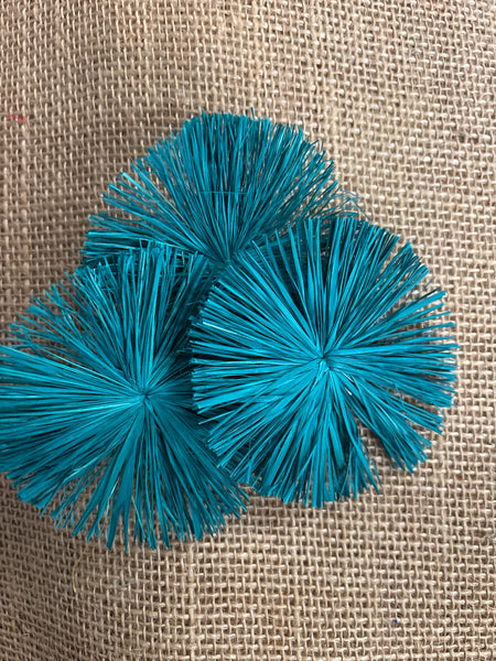 Raffia Circles- Teal Green
