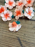Foam PLUMERIA Side-drilled beads (10)