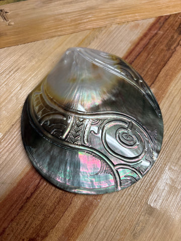 Made in Tahiti Mother of Pearl Carved Shell