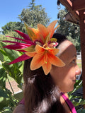 Bird of Paradise Orange Lily Orchid Flower Hair Clip