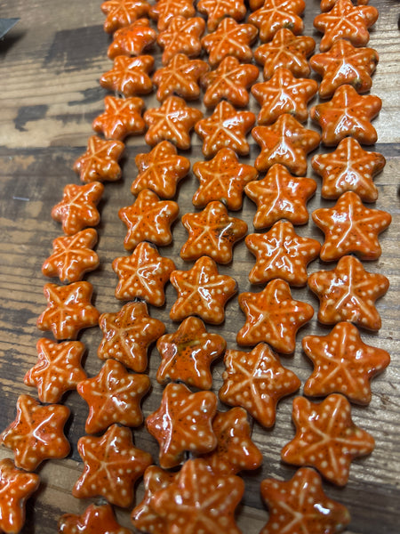 Orange Ceramic Seastar Strand
