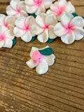 Foam PLUMERIA Side-drilled beads (10)