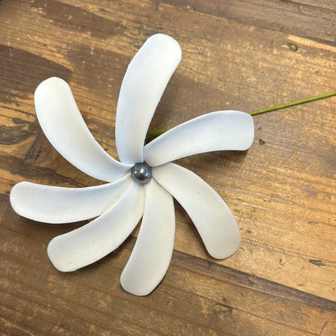 3.5” Foam Tiare Flowers Hair Pick with Pearl Center