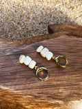 Cory Mother of Pearl Huggie Hoop Earrings (Sunny’s Beach Treasures)