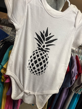 Baby Onesie- Big Pineapple- White