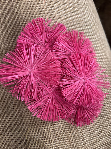 Raffia Circles- Fuchsia Pink