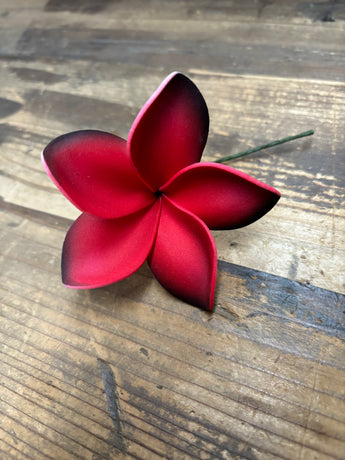 Foam Plumeria Hair Pick- Red/Black