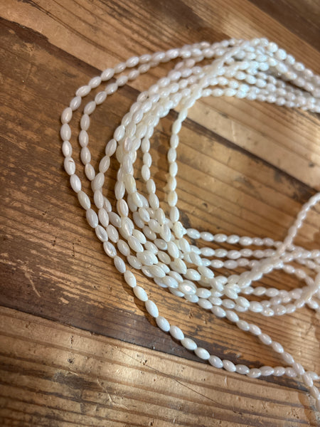 White RICE Mother of Pearl Shell Strand