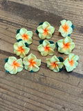 Foam PLUMERIA Side-drilled beads (10)