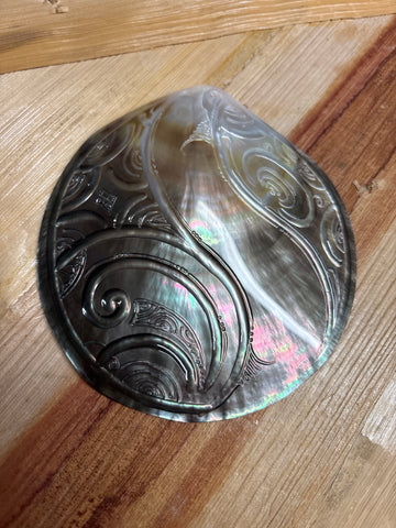 Made in Tahiti Mother of Pearl Carved Shell