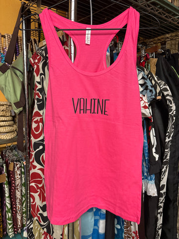 CLEARANCE- Ladies Fitted Tank Top- VAHINE- Hot Pink