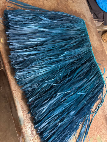 Tahitian Hau More Bark Half Length Skirt- TURQUOISE