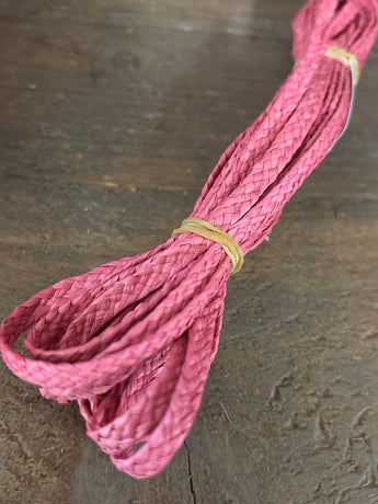 Woven Raffia Trim- Pink