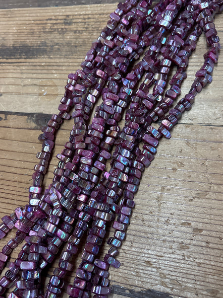 Dyed Old Rose Natural Cube Shell Strand