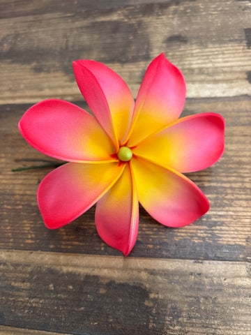4.5” Foam Tiare Flowers Hair Pick- Fuchsia