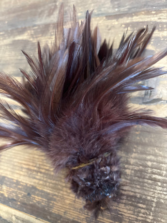 Dyed Brown Rooster Saddle Feathers