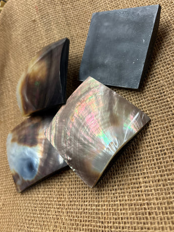 Mother of Pearl Square with Resin backing 2.75”