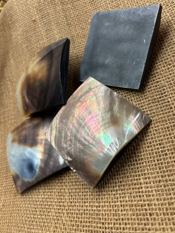 Mother of Pearl Square with Resin backing 2.75”