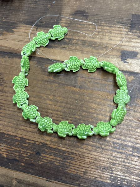 Green Ceramic Honu Turtle Strand