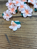 Foam PLUMERIA Side-drilled beads (10)