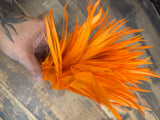 Rooster Saddle Feathers- Dyed Orange