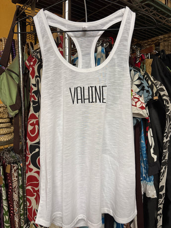 CLEARANCE- Ladies Flowy Tank Top- VAHINE- White