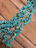 Dyed Sky Blue Cut Shell Nuggets Strand
