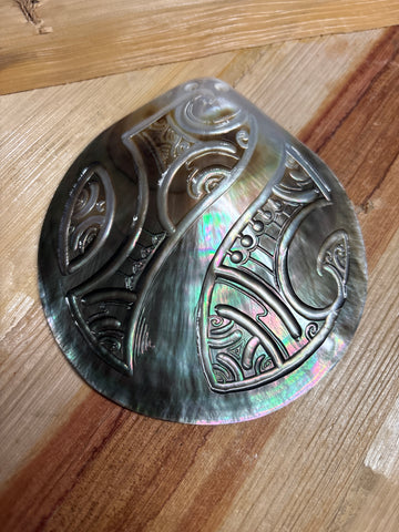 Made in Tahiti Mother of Pearl Carved Shell