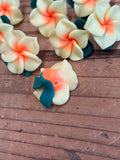 Foam PLUMERIA Side-drilled beads (10)