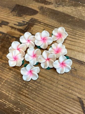 Foam PLUMERIA Side-drilled beads (10)